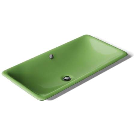 Kohler Iron Plains 30" Rectangular Cast Iron Drop In, Undermount, Vessel Bathroom Sink with Overflow Fresh Green