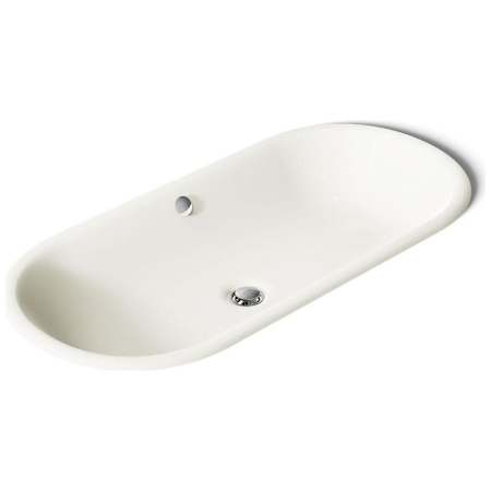 Kohler Iron Plains 33" Oval Cast Iron Drop-In or Undermount Bathroom Sink Biscuit