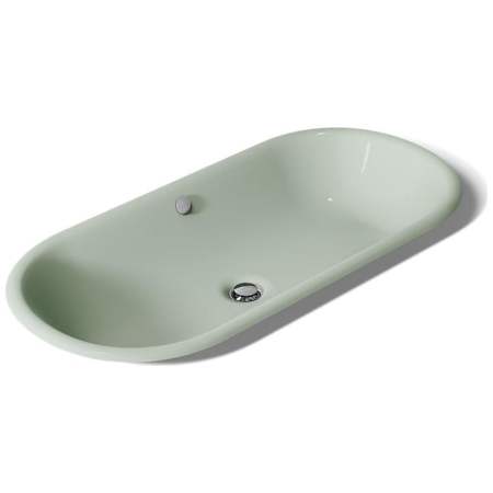 Kohler Iron Plains 33-1/16" Oval Cast Iron Drop In, Undermount, Vessel Bathroom Sink with Overflow Aspen Green