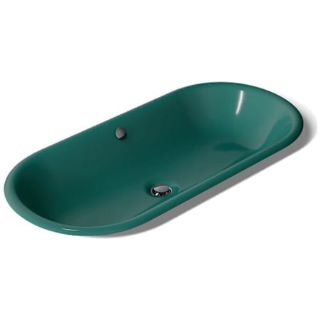 Kohler Iron Plains 33-1/16" Oval Cast Iron Drop In, Undermount, Vessel Bathroom Sink with Overflow Teal