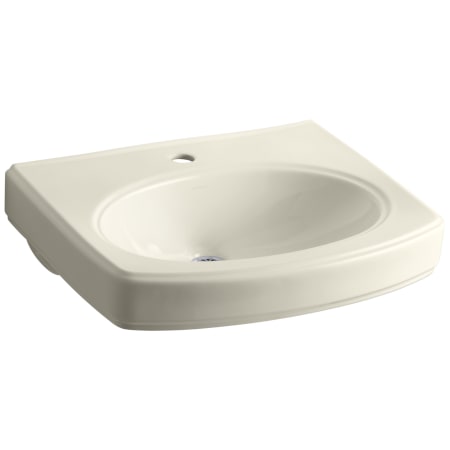 Kohler Pinoir 18" Wall Mounted Bathroom Sink with 1 Hole Drilled and Overflow Almond