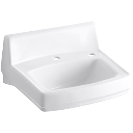 Kohler Greenwich 15" Wall Mounted Bathroom Sink with 2 Holes Drilled White