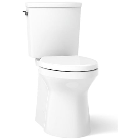 Kohler Irvine Comfort Height Two-Piece Elongated 1.28 GPF Toilet with Skirted Trapway, Revolution 360 and AquaPiston Flushing Technologies and Left-Hand Trip Lever White