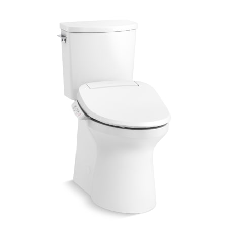 Kohler Irvine Two-Piece Comfort Height Elongated Toilet with Skirted Trapway - Includes PureWash E525 Elongated Bidet Seat White