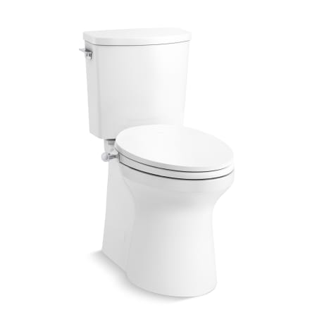 Kohler Irvine Two-Piece Comfort Height Elongated Toilet with Skirted Trapway - Includes PureWash M300 Elongated Manual Bidet Seat White