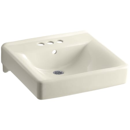 Kohler Soho 18" Wall Mounted Bathroom Sink with 3 Holes Drilled and Overflow Almond