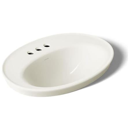 Kohler Serif 16-7/8" Drop In Bathroom Sink with 3 Holes Drilled and Overflow Biscuit