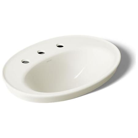 Kohler Serif 16-7/8" Drop In Bathroom Sink with 3 Holes Drilled and Overflow Biscuit