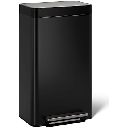 Kohler 8 Gallon Loft Stainless Steel Step Can with Quiet-Close Lid Black Stainless