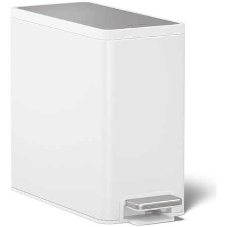 Kohler 9.5 Liter Rectangular Step Trash Can with Liner Stainless Steel / White