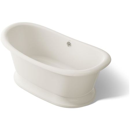 Kohler Artifacts 67" Free Standing Cast Iron Soaking Tub with Center Drain and Overflow - Claw Feet Required for Installation Biscuit