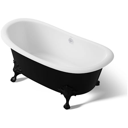 Kohler Artifacts 66" Free Standing Cast Iron Soaking Tub with Center Drain - Claw Feet Sold Separately White