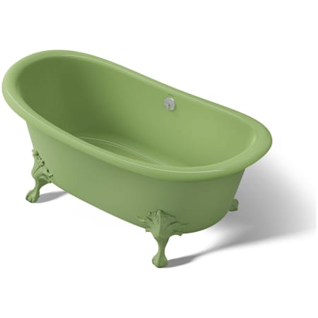 Kohler Artifacts 67" Clawfoot Cast Iron Soaking Tub with Center Drain Fresh Green
