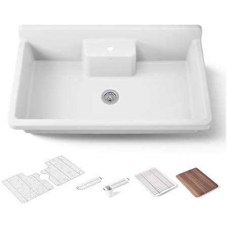 Kohler Farmstead 45" Drop In or Wall Mounted Single Basin Cast Iron Kitchen Sink 150th Peachblow