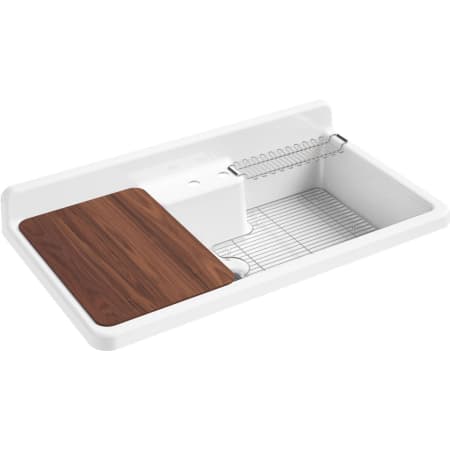 Kohler Farmstead 45" Drop In or Wall Mounted Single Basin Cast Iron Kitchen Sink White