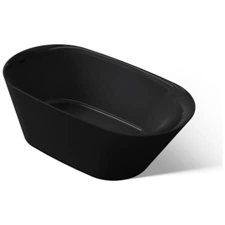 Kohler Brazn 66" Free Standing Resin Soaking Tub with Reversible Drain, Drain Assembly, and Overflow Honed Black