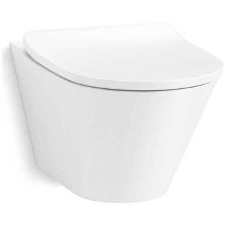 Kohler Brazn Wall Mounted Round Toilet Bowl Only - Seat Included White