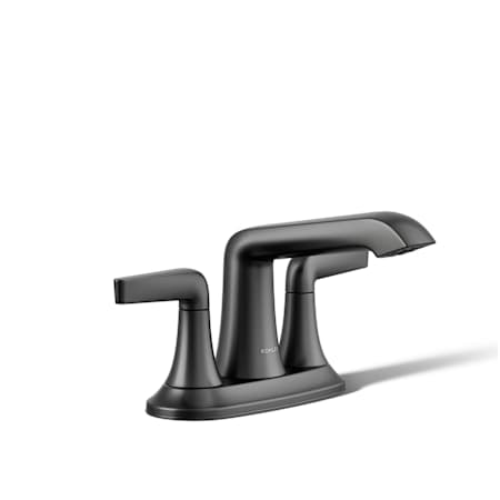 Kohler Tempered 1.2 GPM Centerset Bathroom Faucet with Pop-Up Drain Assembly Matte Black