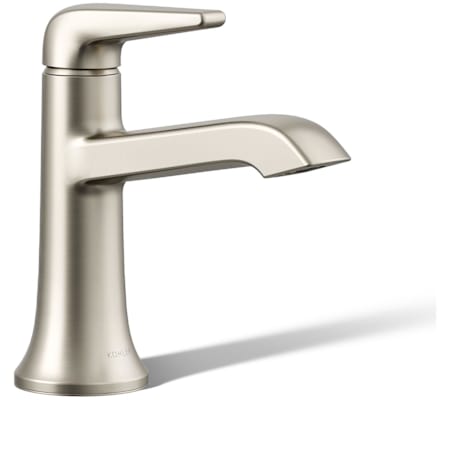 Kohler Tempered 1.2 GPM Single Hole Bathroom Faucet with Pop-Up Drain Assembly Vibrant Brushed Nickel
