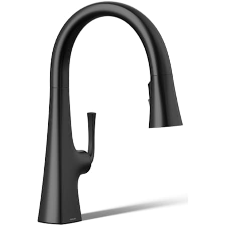 Kohler Graze 1.5 GPM Single Hole Pull Down Kitchen Faucet Matte Black