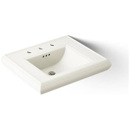 Kohler Memoirs Classic 24" Fireclay Pedestal Bathroom Sink with 3 Holes Drilled and Overflow Biscuit