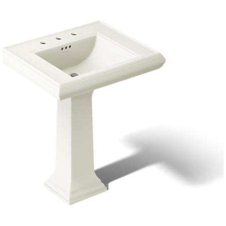Kohler 27" Widespread Fireclay Bathroom Sink with Overflow and 3 Pre Drilled Faucet Holes from the Memoirs Collection Biscuit