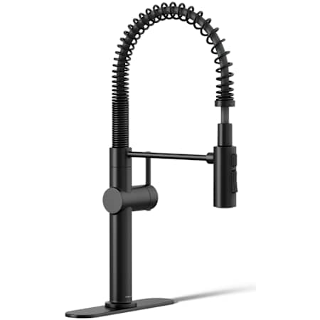 Kohler Crue Semi-Professional Single Hole Kitchen Faucet with Three-Function Spray Head Matte Black