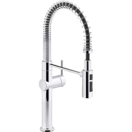 Kohler Crue Semi-Professional Single Hole Kitchen Faucet with Three-Function Spray Head Polished Chrome