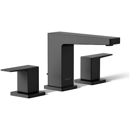 Kohler Honesty 1.2 GPM Widespread Bathroom Faucet with Pop-Up Drain Assembly Matte Black