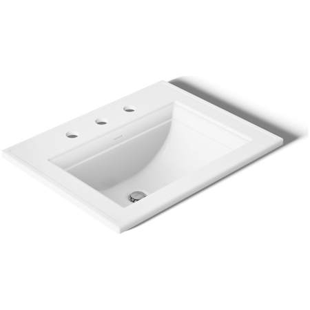 Kohler Memoirs Stately 17" Drop In Bathroom Sink with 3 Holes Drilled and Overflow White