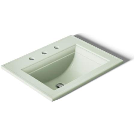 Kohler Memoirs Stately 17" Drop In Bathroom Sink with 3 Holes Drilled and Overflow Aspen Green