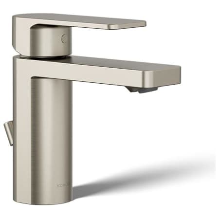 Kohler Parallel 1.0 GPM Single Hole Bathroom Faucet and Pop-Up Drain Assembly Brushed Nickel
