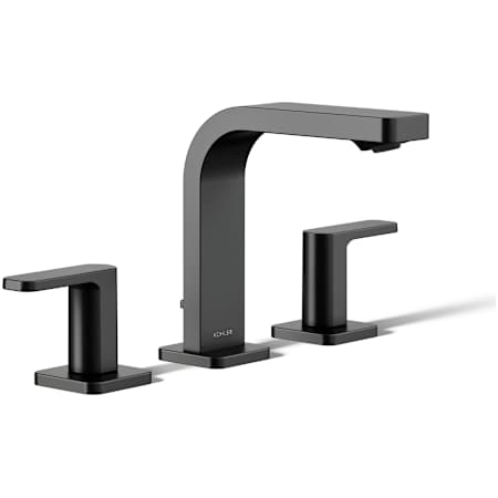 Kohler Parallel 1.0 GPM Widespread Bathroom Faucet with Pop-Up Drain Assembly Matte Black