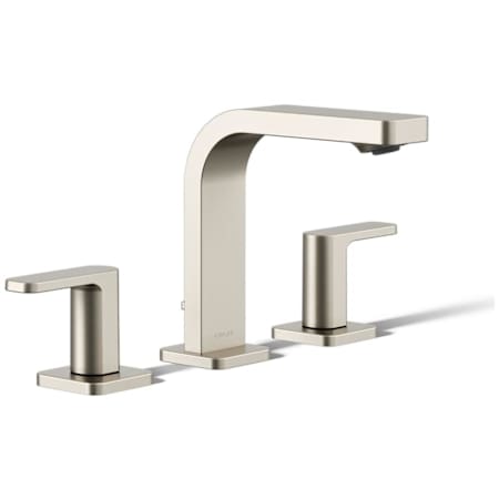 Kohler Parallel 0.5 GPM Widespread Bathroom Faucet Vibrant Brushed Nickel