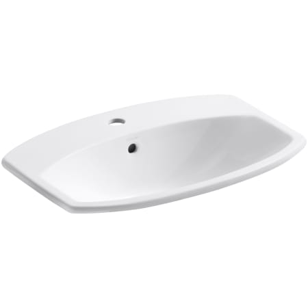 Kohler Cimarron 20-3/8" Drop In Bathroom Sink with 1 Hole Drilled and Overflow White