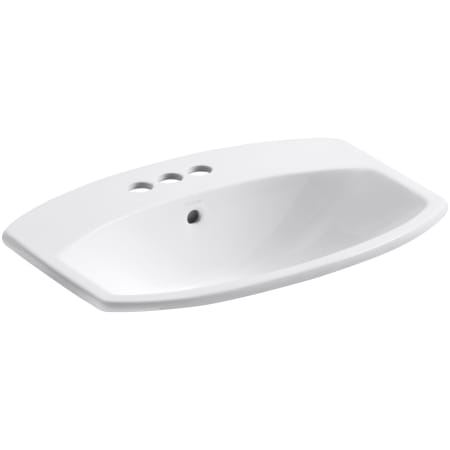 Kohler Cimarron 20-3/8" Drop In Bathroom Sink with 3 Holes Drilled and Overflow White