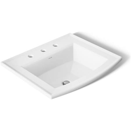 Kohler Archer 22-5/8" Drop In Bathroom Sink with 3 Holes Drilled and Overflow White