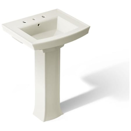 Kohler 24" Widespread Vitreous China Pedestal Bathroom Sink with 3 Pre Drilled Faucet Holes from the Archer Collection Biscuit