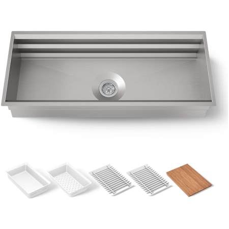 Kohler Prolific 44" Undermount Single Bowl Stainless Steel Kitchen Sink with Accessories Included Stainless Steel