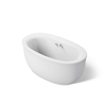 Kohler Sunstruck 61" Free Standing Acrylic Soaking Tub with Center Drain and Bask Heated Surface Technology White