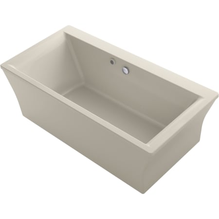 Kohler Stargaze 60" Free Standing Acrylic Soaking Tub with Center Drain and Bask Heated Surface Biscuit