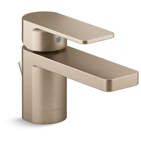 Kohler Parallel 0.5 GPM Single Hole Bathroom Faucet with Pop-Up Drain Assembly Vibrant Brushed Bronze