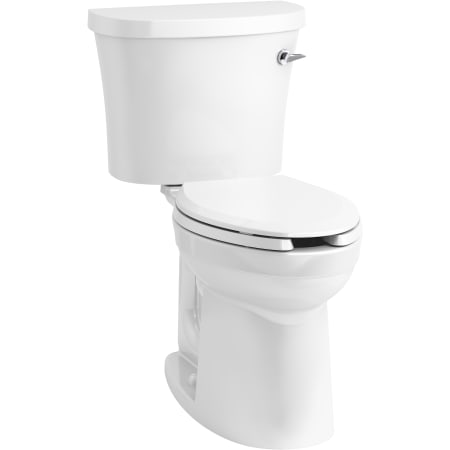 Kohler Kingston 1.28 GPF Two Piece Elongated Chair Height Toilet with Right Hand Lever - Less Seat White