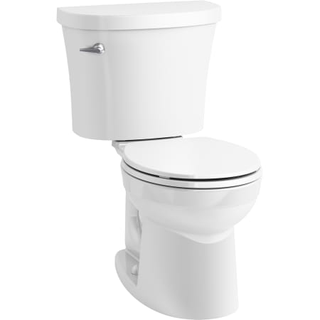 Kohler Kingston 1.28 GPF Two Piece Round Toilet with Left Hand Lever - Less Seat White