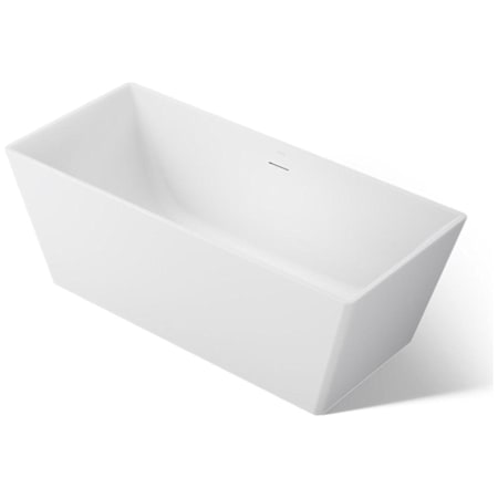 Kohler Evok 66" Free Standing Acrylic Soaking Tub with Center Drain, Drain Assembly, and Overflow White