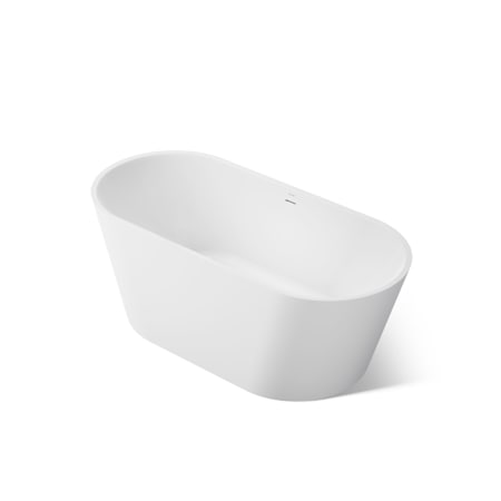 Kohler Evok 66" Free Standing Acrylic Soaking Tub with Center Drain, Toe-Tap Drain Assembly, and Slotted Overflow White