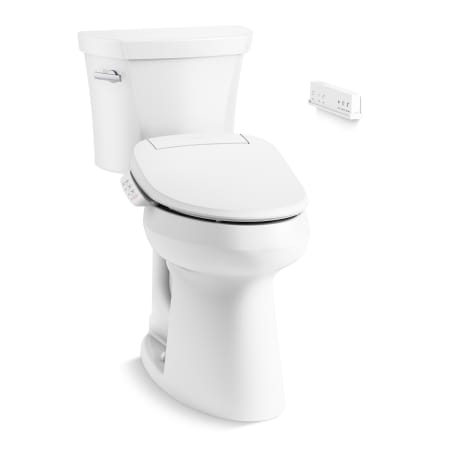 Kohler Highline Extra Tall Two-Piece Elongated Toilet - Includes PureWash E700 Elongated Bidet Seat with Remote Control White