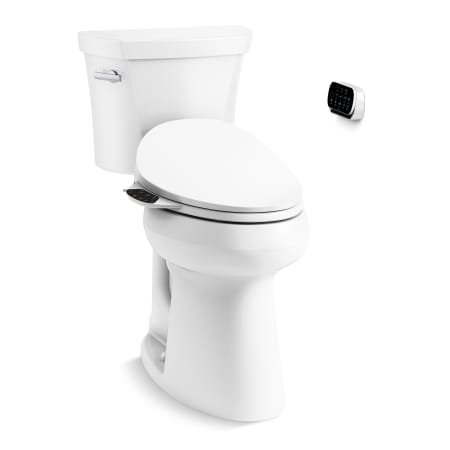 Kohler Highline Extra Tall Two-Piece Elongated Toilet - Includes PureWash E750 Elongated Bidet Seat with Remote Control White