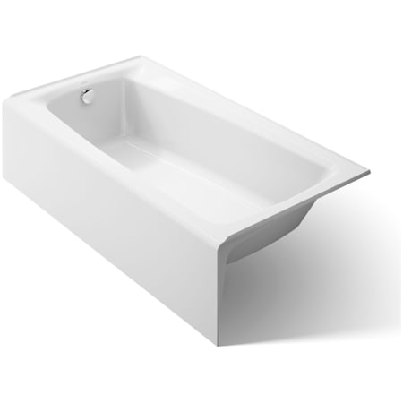 Kohler Irvine 60" x 32" Cast Iron Alcove Bath with Integral Apron and Left Drain White