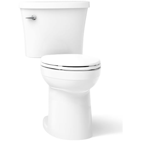 Kohler Kingston Comfort Height Complete Solution Two-Piece Elongated 1.28 GPF Toilet Includes Quiet-Close Toilet Seat White